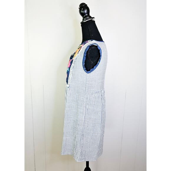 Andree by Unit Spring Sleeveless Dress Floral Embroidered Boho Easter Size Small - Picture 7 of 13